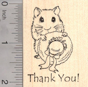 Hamster Thank You Rubber Stamp