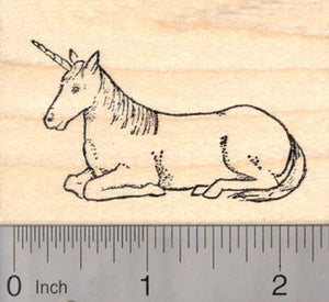 Unicorn Rubber Stamp, Lying Down