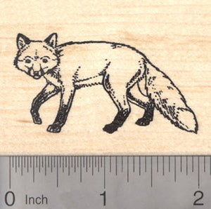 Red Fox Rubber Stamp