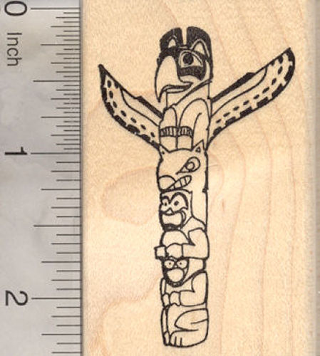 Totem Pole Rubber Stamp, Indigenous peoples, North American, Alaskan