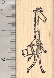 Nerdy Giraffe Rubber Stamp, Back to School, College Professor, Veterinarian