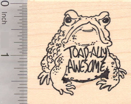 Toad-ally Awesome Toad Rubber Stamp, Teacher, Motivational