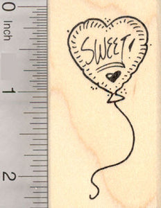 Valentine's Day Mylar Balloon Rubber Stamp, Sweet!