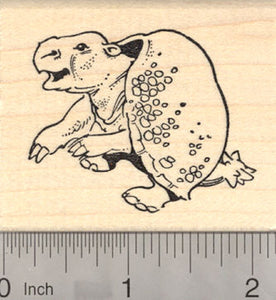 Baby Doedicurus Rubber Stamp, Glyptodontid, Pleistocene Megafauna, extinct Armadillo ancestor