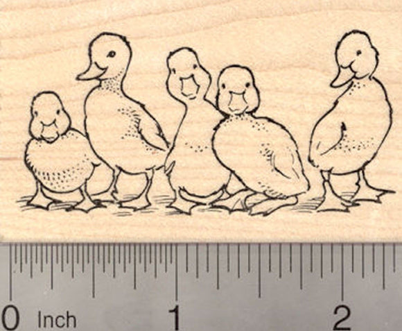 Row of Ducklings, Duck Rubber Stamp