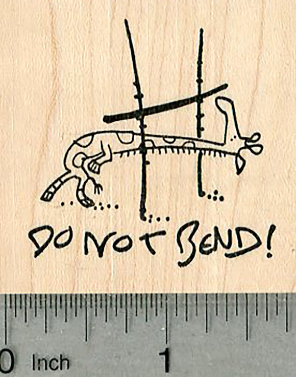 Do Not Bend Giraffe Rubber Stamp, Limbo