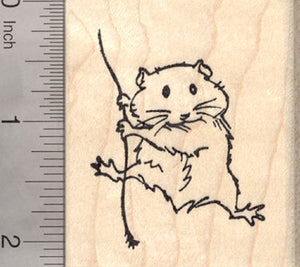 Hamster Rubber Stamp, Swinging on Rope