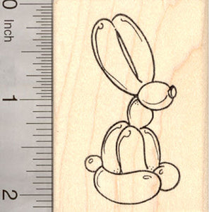 Balloon Animal Bunny Rabbit Rubber Stamp