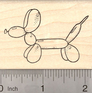 Balloon Animal Dachshund Dog Rubber Stamp