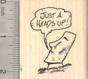 Just a Heads Up Rubber Stamp, Easter Island Head