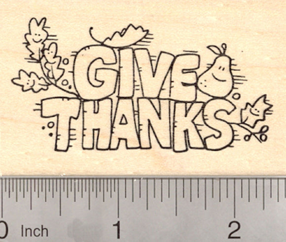 Thanksgiving Rubber Stamp, Give Thanks