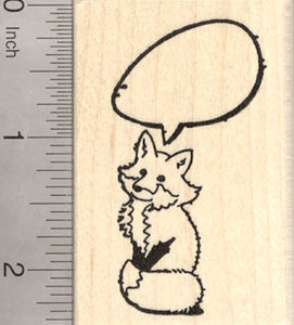 Fox with Speech Balloon Rubber Stamp, You decide what he says