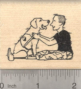 Military Dog Rubber Stamp, Therapy Labrador Retriever