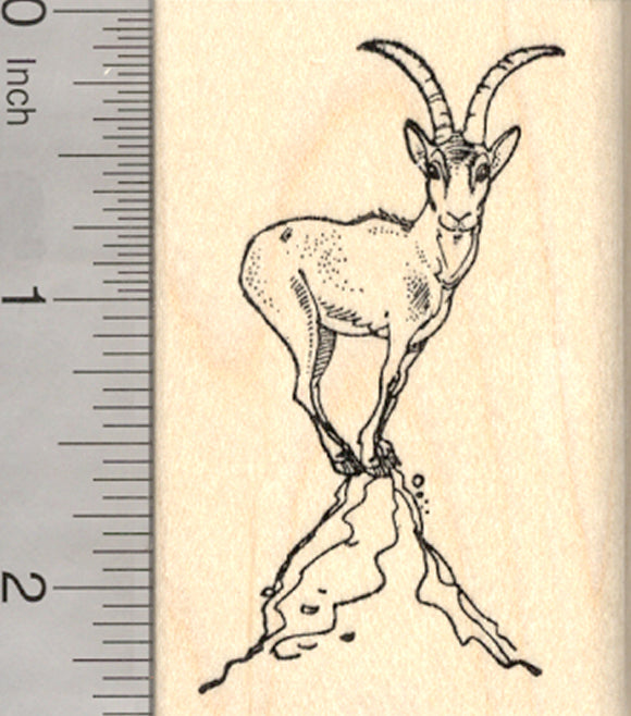 Gazelle Rubber Stamp, Antelope Climbing Rock
