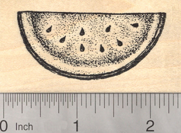 Watermelon Rubber Stamp, Melon Slice with Seeds