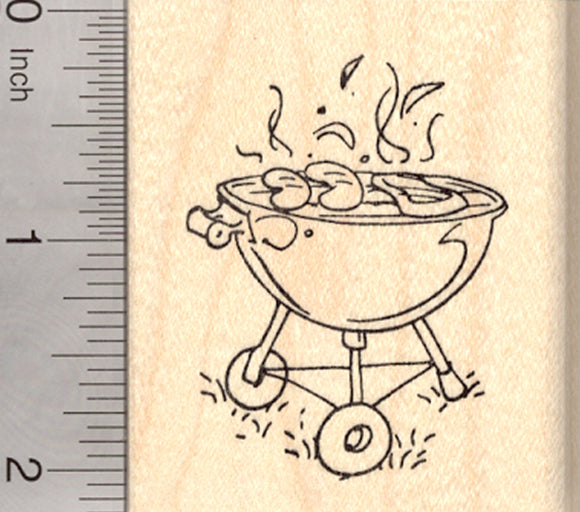 Barbecue Grill Rubber Stamp, Summer Grillout, Cookout