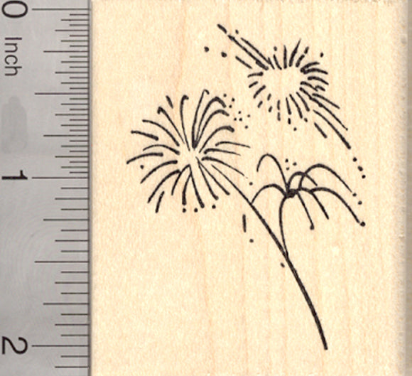 4th of July Fireworks Rubber Stamp, American Independence Day