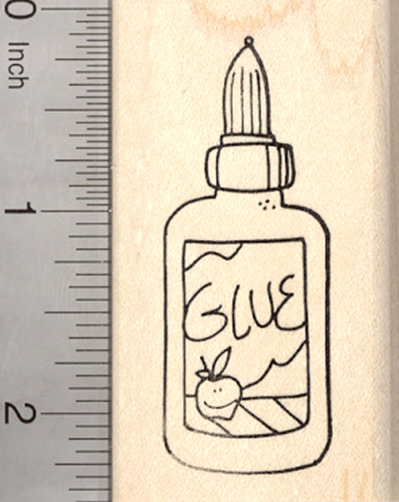 School Glue Rubber Stamp, in Bottle for Art Class