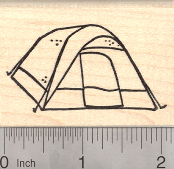 Tent Rubber Stamp, Camping, Campsite