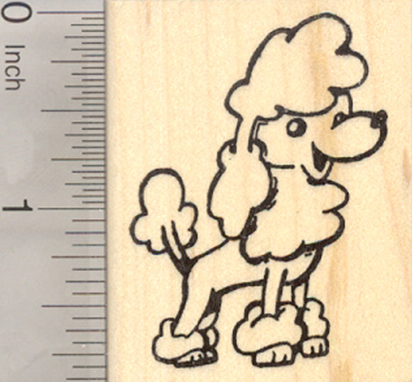 Poodle Dog Rubber Stamp