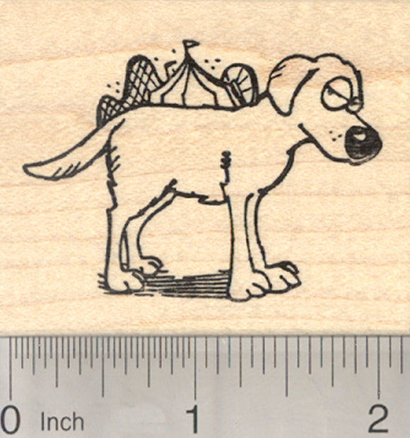 Flea Circus Dog Rubber Stamp