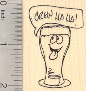 Brew Ha Ha Beer Rubber Stamp, Goofy Pilsner