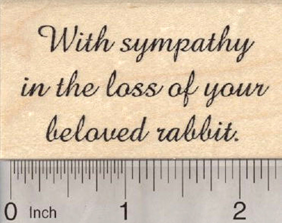 Sympathy Pet Loss Rubber Stamp, for beloved rabbit