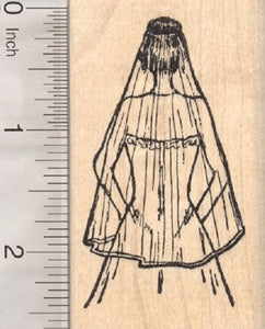Bride Rubber Stamp, Wedding Gown and Veil