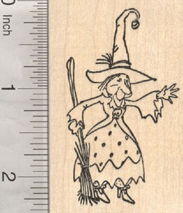Halloween Witch Rubber Stamp