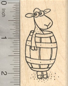 Shorn Sheep Rubber Stamp, in Barrel
