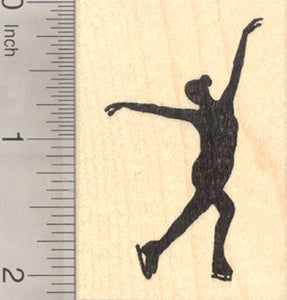 Figure Skater Rubber Stamp, Ice Skating