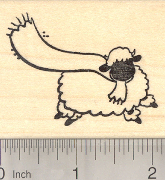 Holiday Valais Blacknose Sheep Rubber Stamp, in Scarf