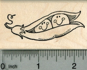 Two Peas in a Pod Rubber Stamp