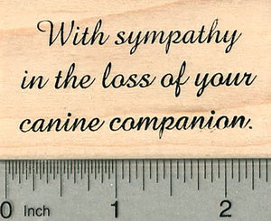 Sympathy in Pet Loss Rubber Stamp, Dog, Canine Companion