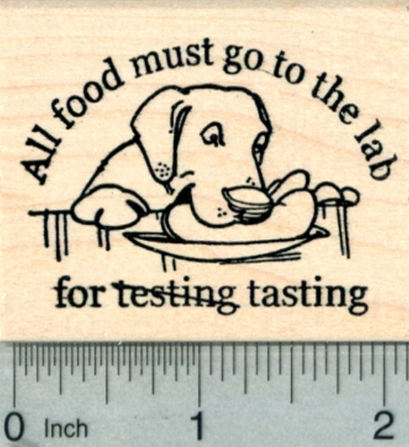 Labrador Retriever Rubber Stamp, All food must go to the lab