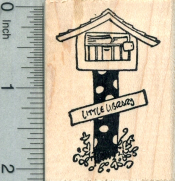 Little Library Rubber Stamp, Polka Dots