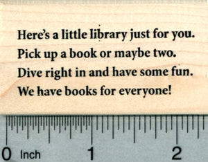 Little Library Poem Rubber Stamp, We have books for everyone