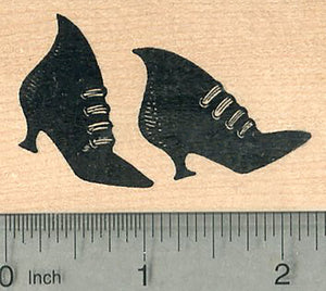 Witch Shoes Rubber Stamp, Halloween Series