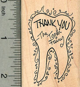 Tooth Fairy Thank You Rubber Stamp