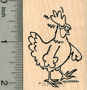 Mad Hen Rubber Stamp, Fowl Mood, Chicken Series