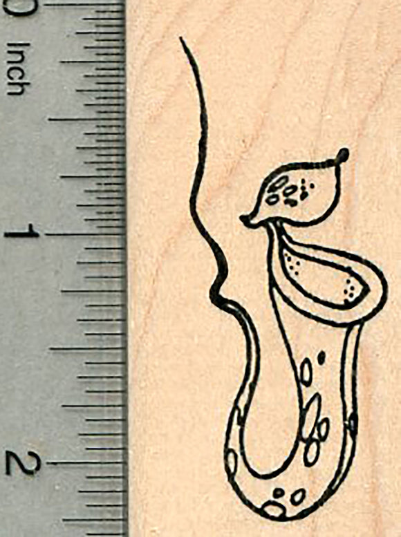 Pitcher Plant Rubber Stamp, Carnivorous Flower Series