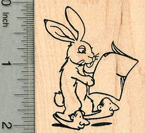 Bunny in Human Slippers Rubber Stamp, Parallel Universe Series