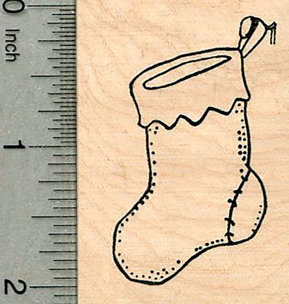 Christmas Stocking Rubber Stamp