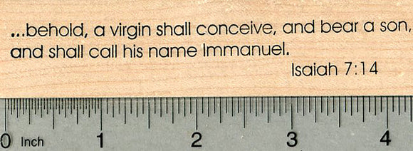 Christian Christmas Verse Rubber Stamp, Isaiah 7:14