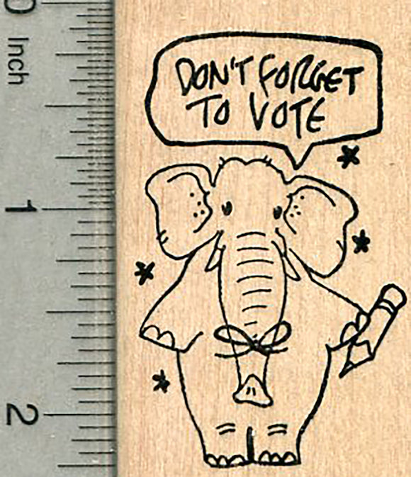 Voting Rubber Stamp, Elephant saying 