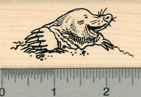 Mole Rubber Stamp, Wildlife Series