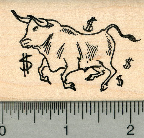 Market Bull Rubber Stamp, Wall Street