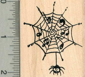 Musical Spiderweb Rubber Stamp, Music Series
