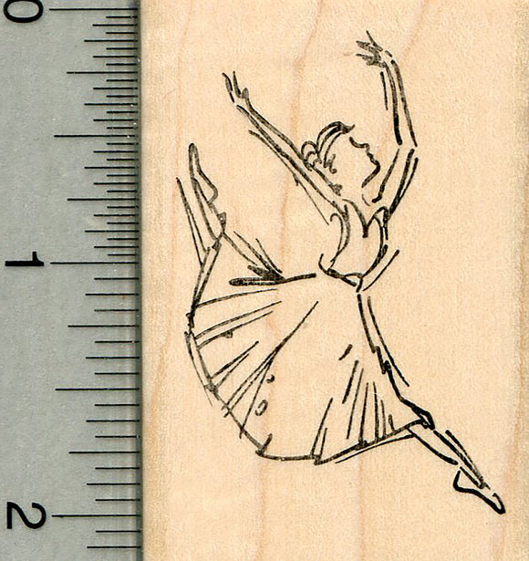 Ballet Dancer Rubber Stamp