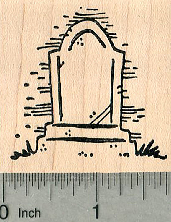 Halloween Tombstone Rubber Stamp, Blank